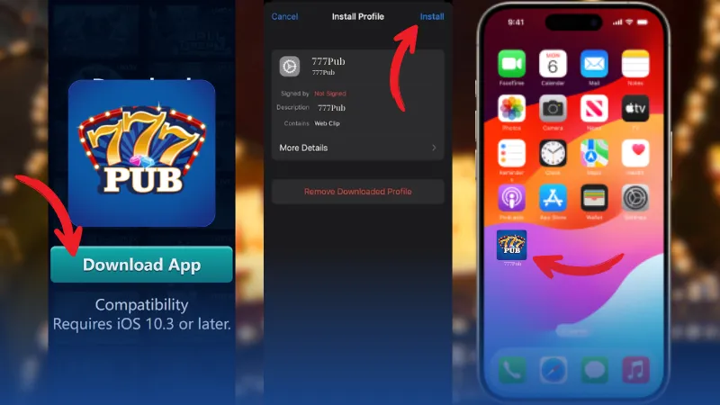 Install 777Pub App for iOS